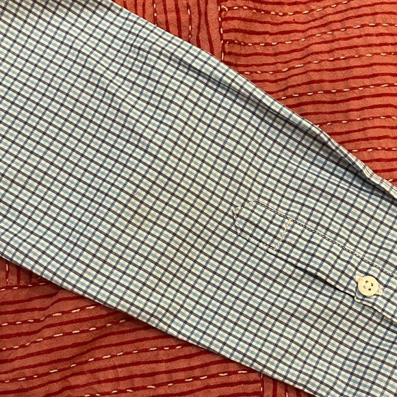 johnnie-O boys 8 years checkered Blue / White Kids Button Down Shirt - Picture 11 of 12